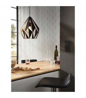 Carlton Wire Frame Pendant Ceiling Light Black Gold-2