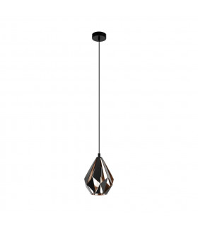 Carlton Wire Frame Pendant Ceiling Light Black Copper