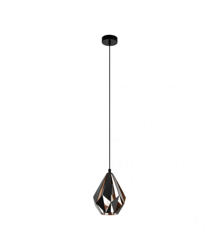 Carlton Wire Frame Pendant Ceiling Light Black Copper