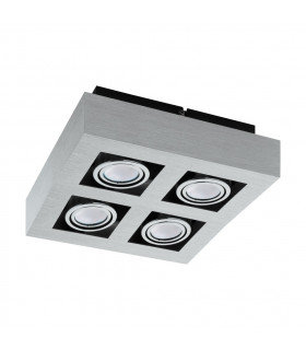 Loke 4 Lamp Surface Mounted Downlight Brushed Aluminium Chrome Black-1