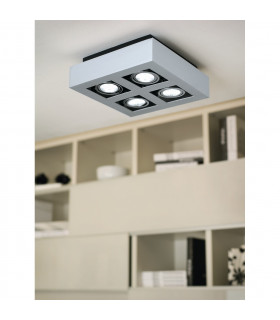 Loke 4 Lamp Surface Mounted Downlight Brushed Aluminium Chrome Black-2