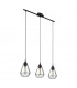 Tarbes 3 Lamp Straight Bar Pendant Ceiling Light Black-1