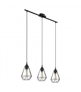 Tarbes 3 Lamp Straight Bar Pendant Ceiling Light Black-1