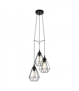 Tarbes 3 Lamp Cluster Pendant Ceiling Light Black-1