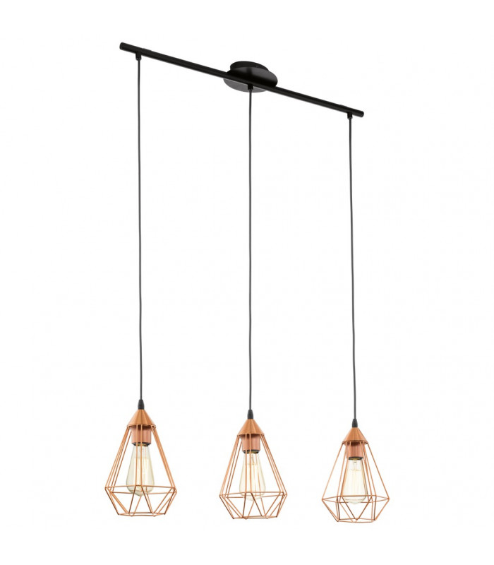 Tarbes 3 Lamp Straight Bar Pendant Ceiling Light Black-1