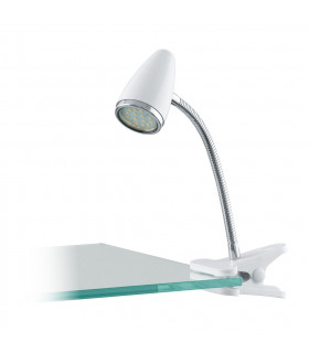 Riccio Clamp & Clip On Lamp White Chrome