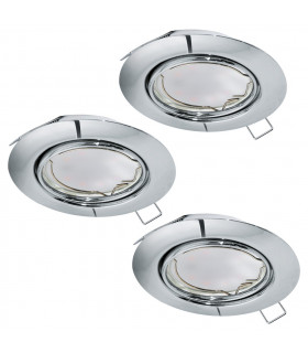 Peneto Recessed Downlight Chrome - 3 Pack