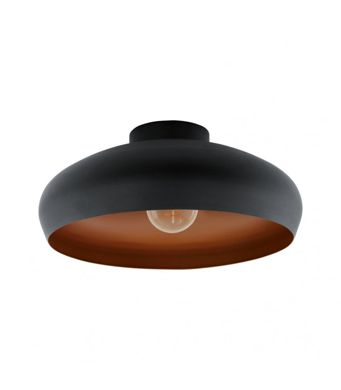 Mogano Bowl Semi Flush Ceiling Light Black Copper-1