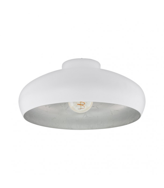Mogano Bowl Semi Flush Ceiling Light White Silver-1