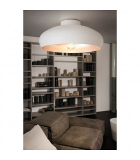 Mogano Bowl Semi Flush Ceiling Light White Silver-2