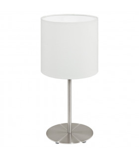 Pasteri Table Lamp With Round Shade Satin Nickel