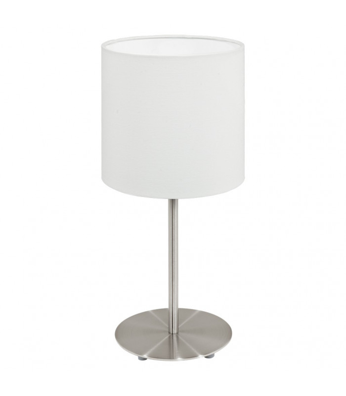 Pasteri Table Lamp With Round Shade Satin Nickel