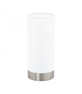 Damasco Cylindrical Table Lamp Satin Nickel