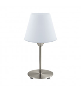 Damasco Table Lamp With Round Tapered Shade Satin Nickel