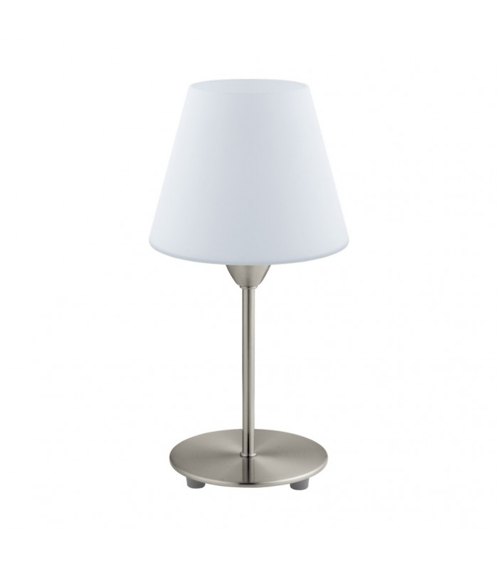 Damasco Table Lamp With Round Tapered Shade Satin Nickel