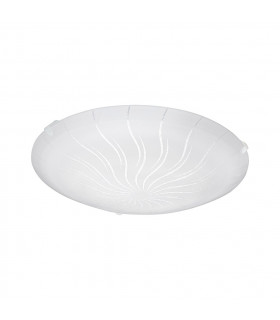 Margitta Led Patterned Glass Flush Ceiling Light White