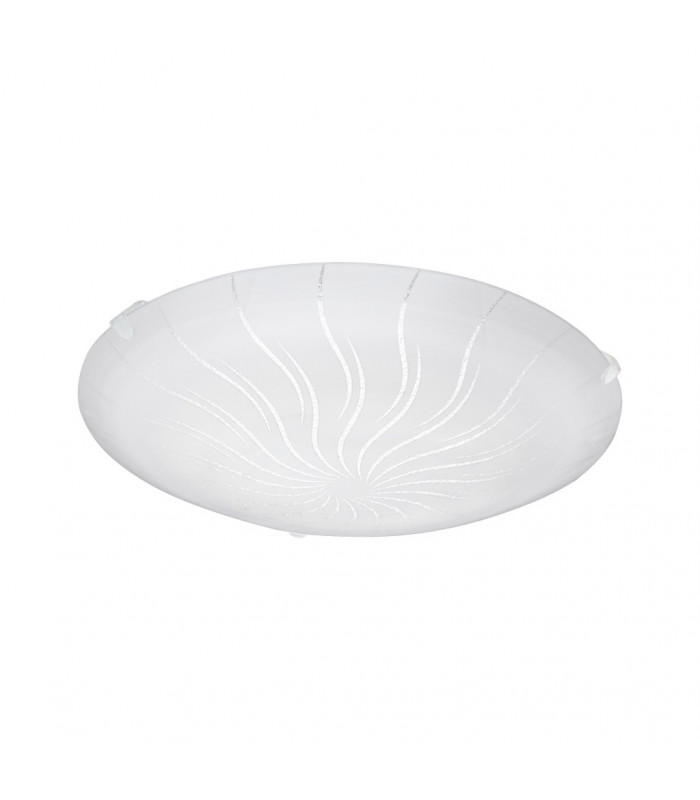 Margitta Led Patterned Glass Flush Ceiling Light White