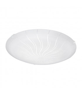 Margitta Led Patterned Glass Flush Ceiling Light White
