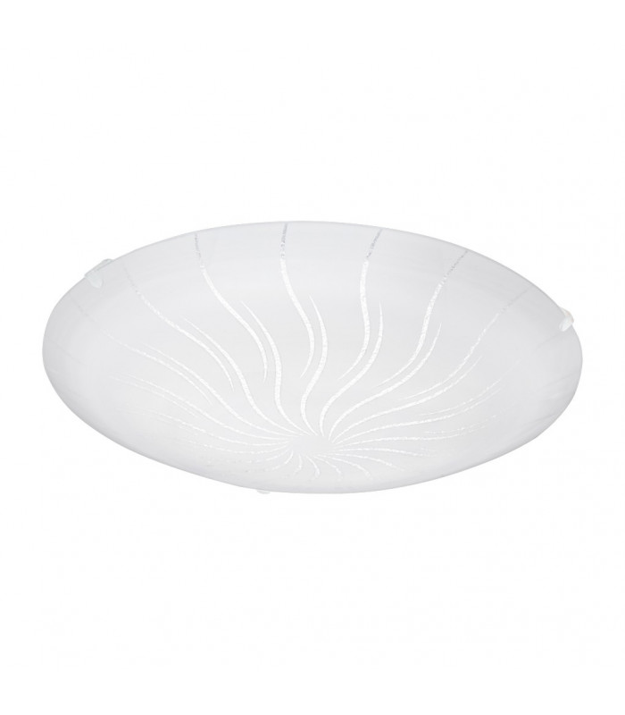 Margitta Led Patterned Glass Flush Ceiling Light White