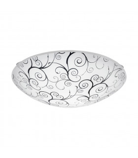 Margitta Led Patterned Glass Flush Ceiling Light White