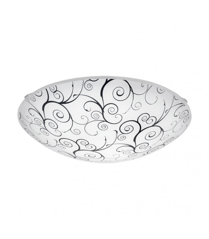 Margitta Led Patterned Glass Flush Ceiling Light White