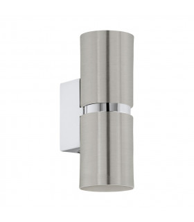 Passa 2 Lamp Up & Down Wall Light Satin Nickel Chrome