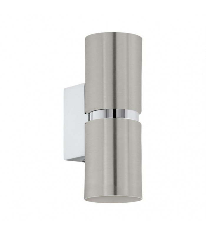 Passa 2 Lamp Up & Down Wall Light Satin Nickel Chrome