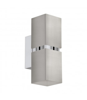 Passa 2 Lamp Up & Down Wall Light Satin Nickel Chrome