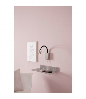 Tazzoli Led Reading Light Satin Nickel Black-2