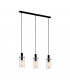 Montefino 3 Lamp Straight Bar Pendant Ceiling Light Black
