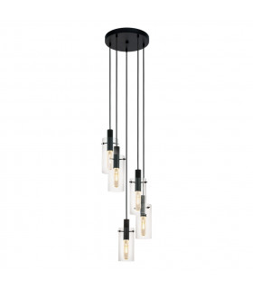 Montefino 5 Lamp Cluster Pendant Ceiling Light Black-1