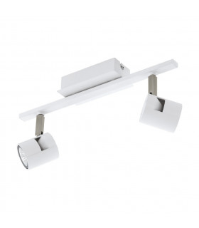 Vergiano 2 Lamp Twin Spotlight White Satin Nickel 3 Step Dimming