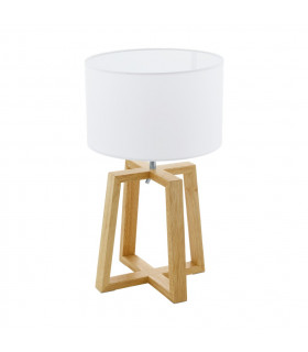 Chietino Table Lamp With Round Shade Natural Chrome