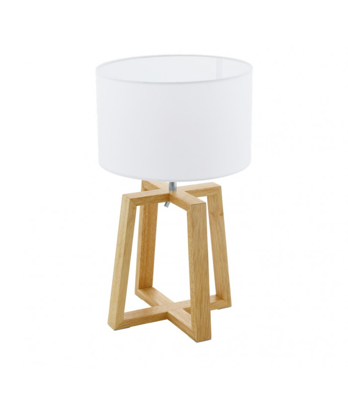 Chietino Table Lamp With Round Shade Natural Chrome