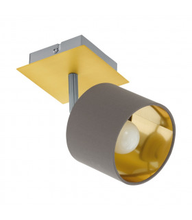 Valbiano Single Spotlight Brushed Brass Satin Nickel