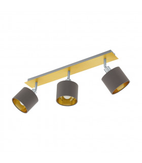 Valbiano 3 Lamp Spotlight Bar Brushed Brass Satin Nickel