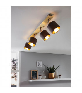 Valbiano 4 Lamp Spotlight Bar Brushed Brass Satin Nickel-2