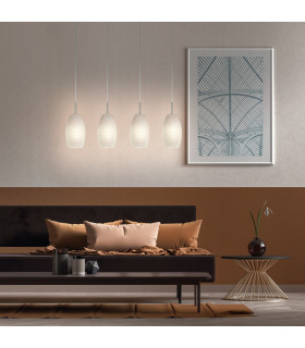 Batista 4 Lamp Straight Bar Pendant Ceiling Light Satin Nickel-2