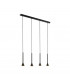 Cortaderas 4 Lamp Straight Bar Pendant Ceiling Light Black Gold 3 Step Dimming