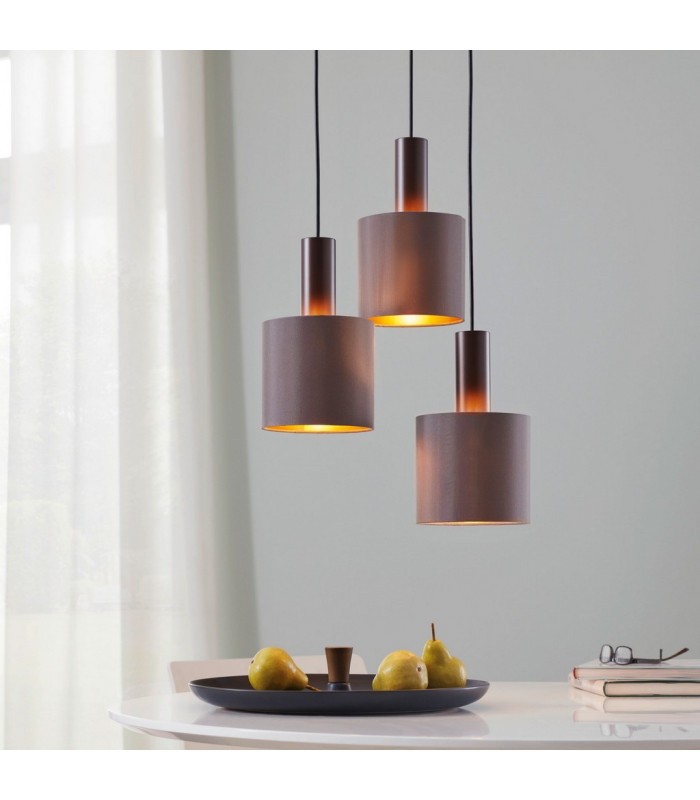 Concessa Cylindrical Pendant Ceiling Light Dark Brown-2