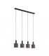 Concessa 4 Lamp Straight Bar Pendant Ceiling Light Dark Brown