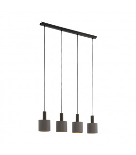 Concessa 4 Lamp Straight Bar Pendant Ceiling Light Dark Brown