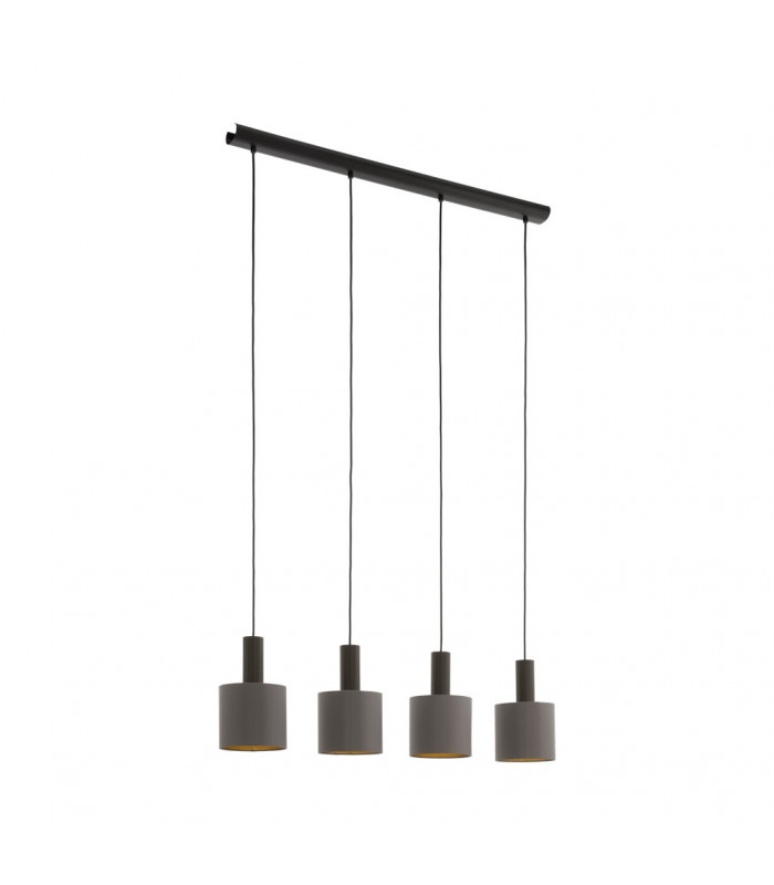 Concessa 4 Lamp Straight Bar Pendant Ceiling Light Dark Brown