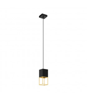 Montebaldo Slim Pendant Ceiling Light Black Gold