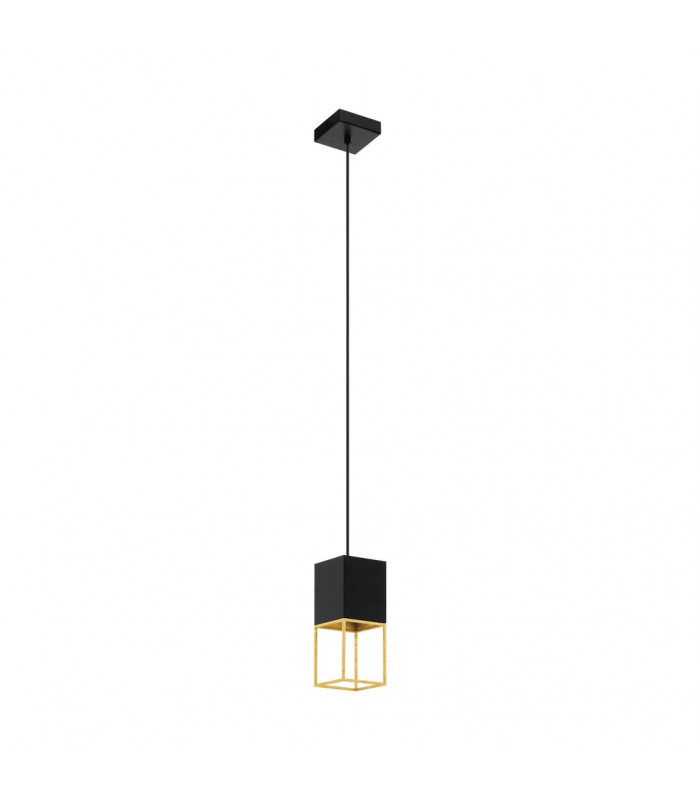 Montebaldo Slim Pendant Ceiling Light Black Gold