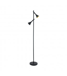 Cortaderas 2 Lamp Multi Arm Floor Lamp Black Gold 3 Step Dimming