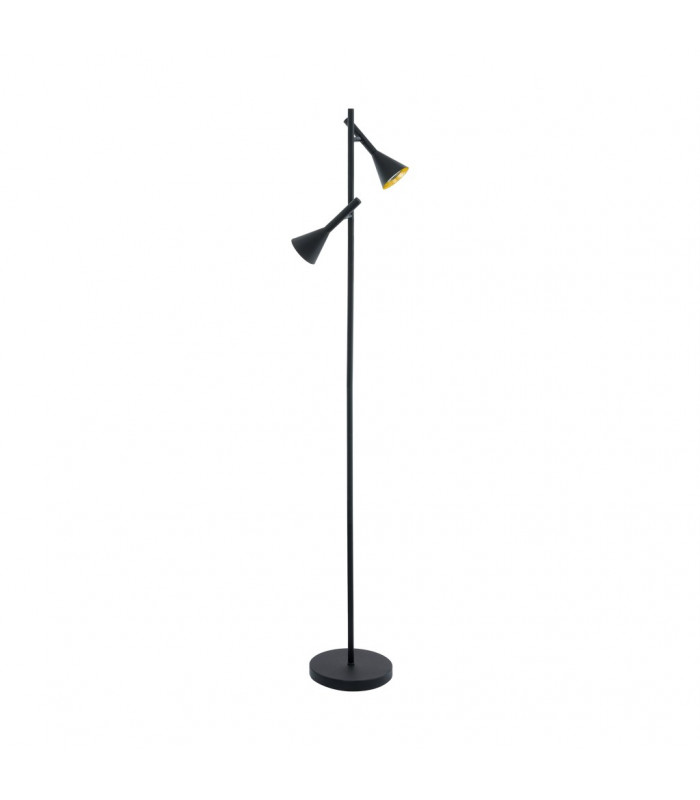 Cortaderas 2 Lamp Multi Arm Floor Lamp Black Gold 3 Step Dimming