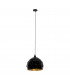 Roccaforte Dome Pendant Ceiling Light Black Gold
