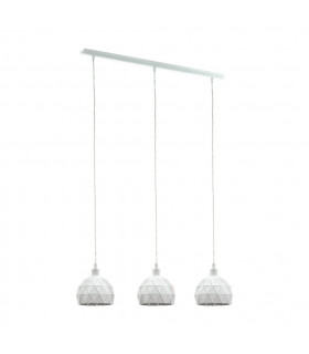 Roccaforte 3 Lamp Straight Bar Pendant Ceiling Light White-1