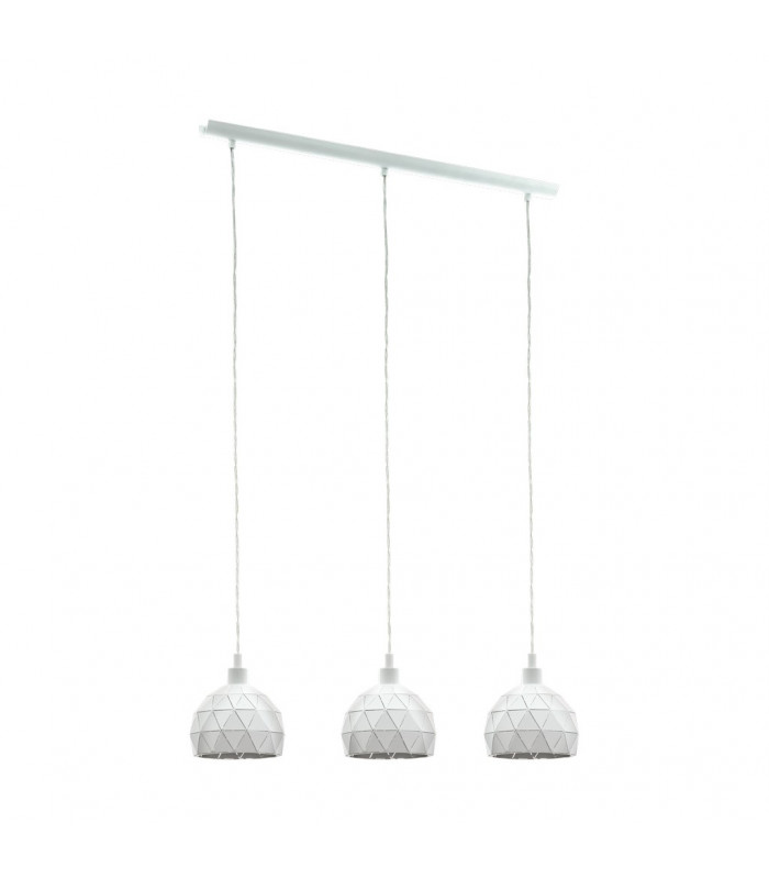Roccaforte 3 Lamp Straight Bar Pendant Ceiling Light White-1